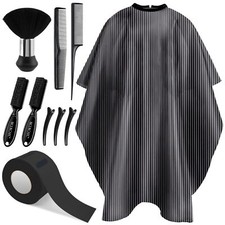 Capa de peluquer a profesional para cortar el cabello con cepillo para el cuell