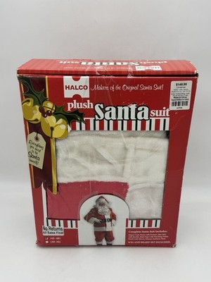 HALCO Plush Santa Suit Claus Costume W/ Accessories Christmas Adult Size 42-48