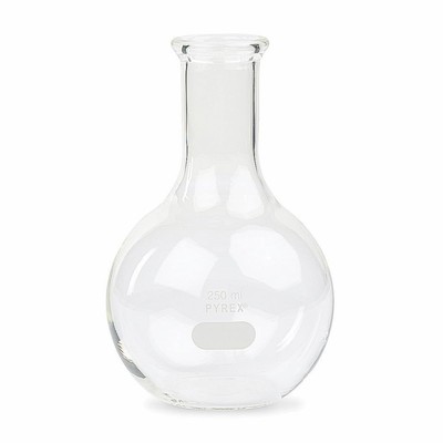 PYREX 250mL Long Neck Boiling Flask, Flat Bottom Tooled Mouth