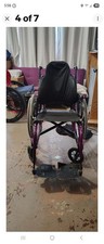 Manual Wheelchair Purple Black with Detachable Footrests and Wheel Locks