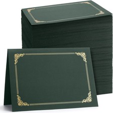 Fainne 120 Pack Certificate Holders Bulk Diploma Covers Gold Foil Border
