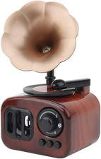 Retro Gramophone Music Box Rrnament, 17x9.5x9cm Vintage Plastic Small Phonograph