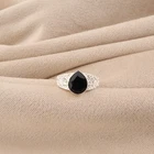 Black Onyx Gemstone 925 Sterling Silver Women Designer Ring Gift For Engagement