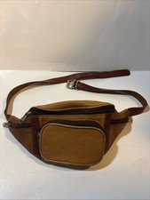 Vintage Two Tone Leather Fanny Pack up To 42in Waist