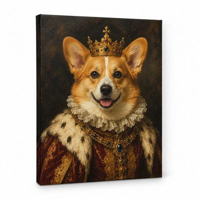   Custom Royal Corgi Canvas Wall Art   The Ultimate Personalized Pet Gift!