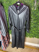 Express Faux Leather Belted Shirt Dress