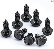 8PCS Black Stainless Steel License Plate Screws, Rust-Proof Color: Black-8PCS