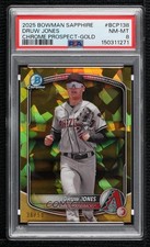 2025 Bowman Sapphire Chrome Prospects Gold 36/50 Druw Jones #BCP-138 PSA 8