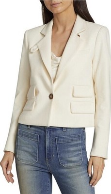 EUC Veronica Beard Boon Single-breasted Crepe Jacket Ivory Sz 2