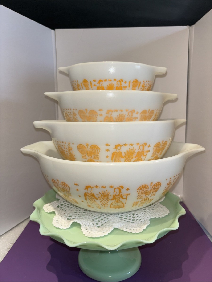 Rare Pyrex Pumpkin Orange Amish Butterprint Cinderella Mixing