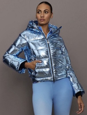 Perfect Moment Polar Flare Ski Jacket III Silver Blue Insulated Women Zip S