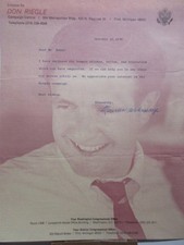 1970 Don Riegle For Congress Michigan letter letterhead 