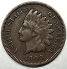 1908 S Indian Head Cent Penny - F Fine Key Date - 1c United States Coin - 3346