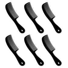 Men'S Hair Comb with Handle, 6 Inch Plastic Flexible Pocket Combs for Men, Black