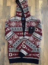 American Rag Hoodie Aztec Southwestern Print Sweater Pocket Red Black Small