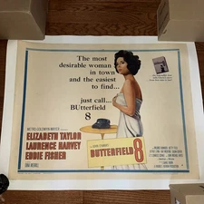 Original 1960 Butterfield 8 Movie Poster 31x25 Elizabeth Taylor