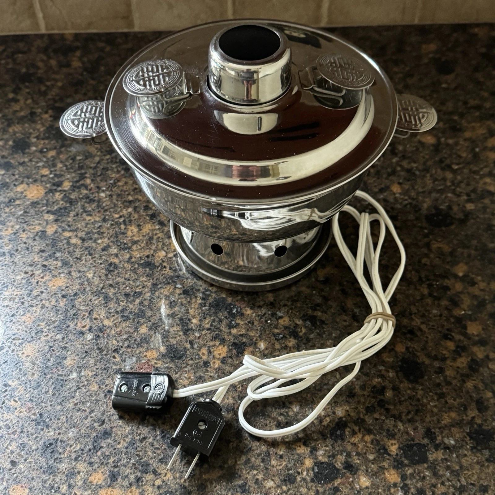 Vintage 1970's Korean Stainless Steel Electric Shinsunro by Young Jin Ind. Co.