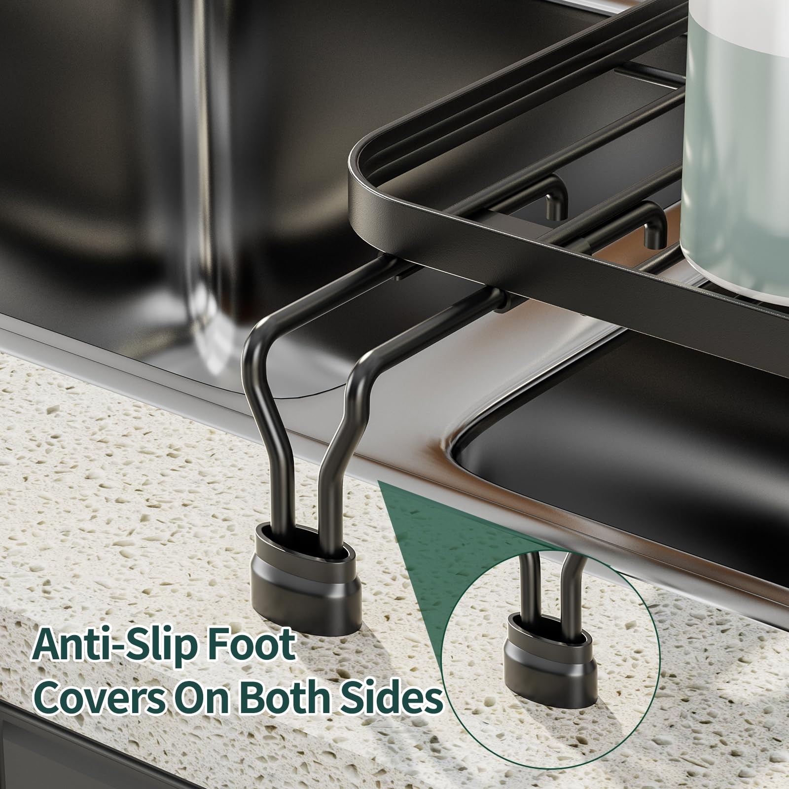 Over The Sink Dish Drying Rack Compact Drainer for Kitchen Counter