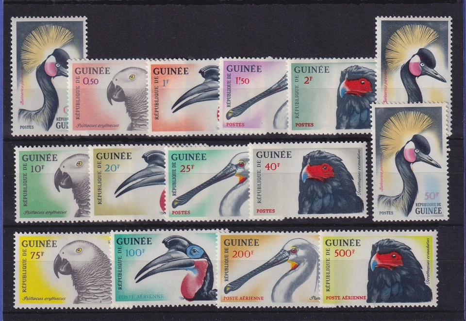 Guinea 1962 Freimarken Vögel Mi.-Nr. 149-163 postfrisch **  - Bild 1 von 1