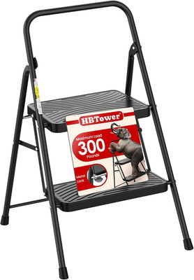 2 Step Ladder Stool with Wide Anti-Slip Pedal Folding for Adults