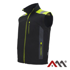 Softshellweste Warnschutz schwarz/gelb