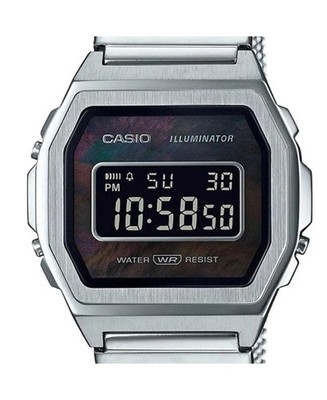 Casio A1000M-1B Silver Unisex Digital Quartz Watch Classic