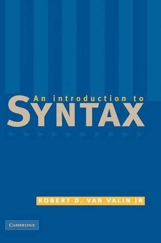 An Introduction to Syntax by Robert D. van Valin, Jr - 9780521631990