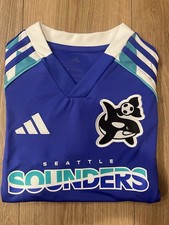 Youth Adidas Seattle Sounders FC 2025 Soccer Jersey Small 9/10y Blue