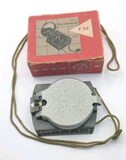F52 German Mirror Compass Freiberger Prazisionsmechanik with Box and Lanyard