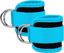 Ankle Straps Cuffs Padded Glute Kickback D-Ring Cable Attachment Gym Leg Brace