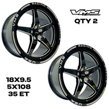 2 Vms Racing 5x108 V Star Drag Wheels Race Track Rims Set 18x9.5 35 Et 6.63 Bs