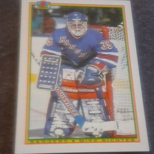 Bowman 1990-91 Mike Richter New York Rangers Hockey Card #218 NHL Base Set