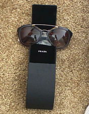 PRADA SPR 12Q Cat Eye Tortoise Shell Sunglasses Brown Tinted Lenses 54-18 135