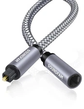 Optical Extension Cable 3Ft/1M, Optical Audio Cable Male to Female Toslink Op.