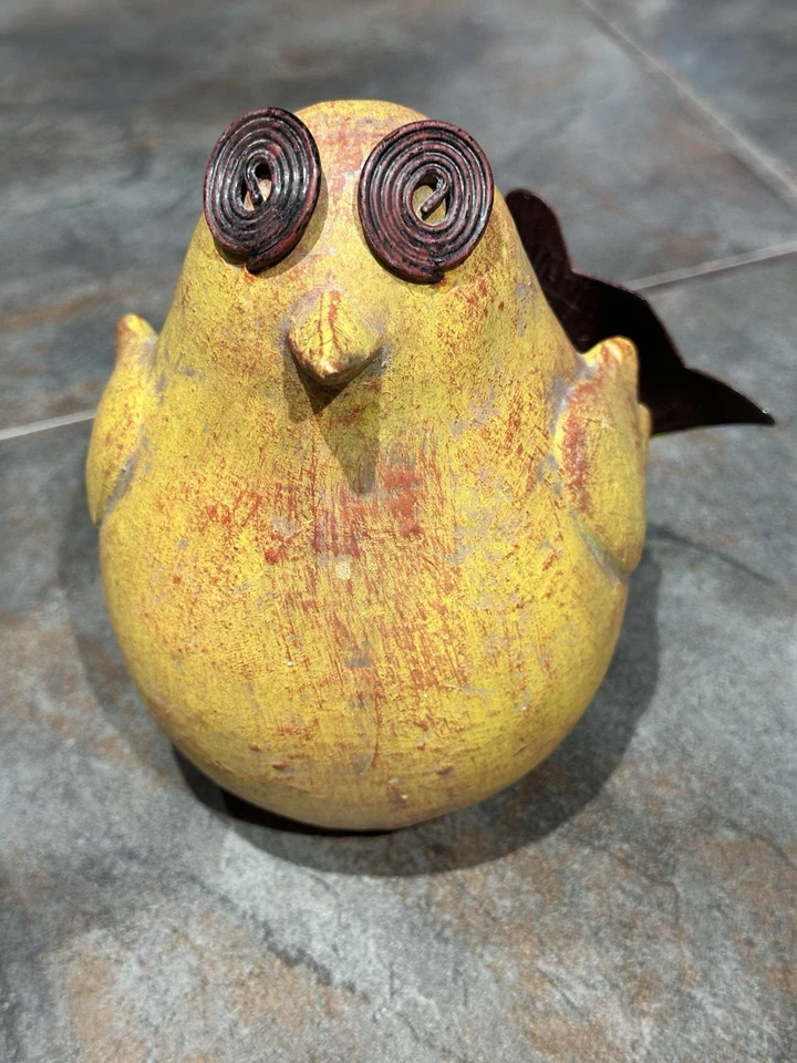 Cerámica/metal gallina/pollito, decoración, estante, cuidador sentado granja granja pollo Foto 2 de 4