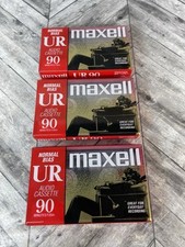 Maxell UR 90 Minute Audio Cassette Tapes 3 Normal Bias IEC Type I SEALED