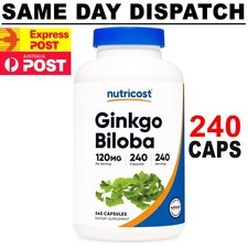 Nutricost Ginkgo Biloba 240 Capsules 120mg Memory Health  FREE AU SHIPPING !