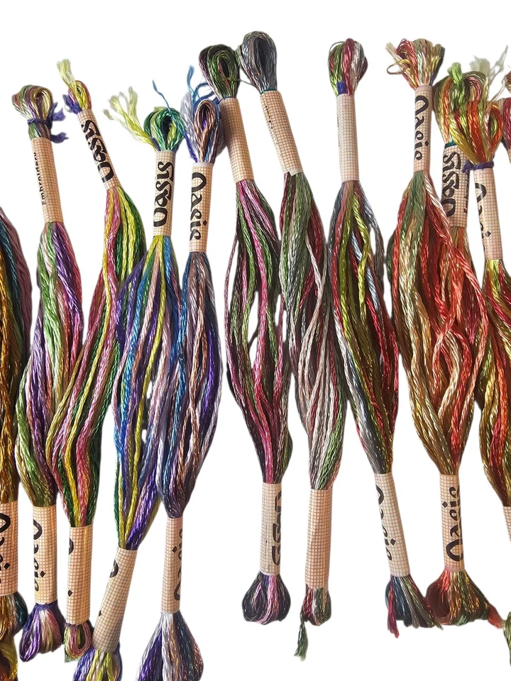 Oasis Lot of 19 Variegated Silk Rayon Embroidery Threads Cross Stitch Floss - Image 3 of 4