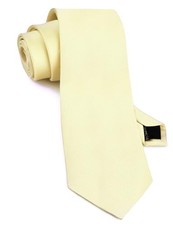 Classic New 3.15" 8cm Men's Solid Color Necktie Wedding Business Light Yellow