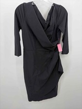 Pre-Owned Alex Evening Black Size 8 Short Long Sleeve Dress