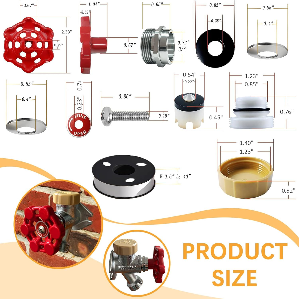 Outdoor Faucet Repair Kit, Frost-Proof Valve Leak ASSE 1019-A