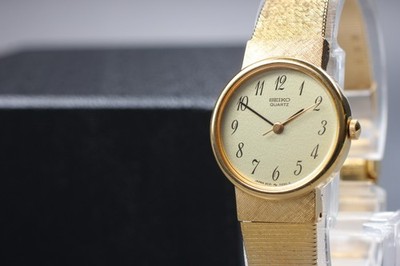 Vintage 1984 N NEUWERTIG Seiko Armband 2C21-0060 Gold Quarz Damenuhr aus JAPAN