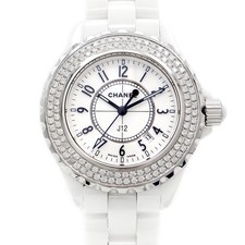 CHANEL J12 After Diamond Bezel H0968 200m Date White SS Ceramic Women Quartz