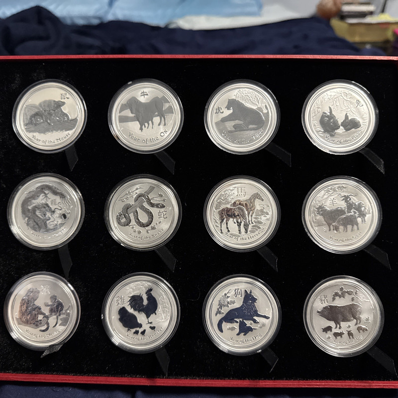 Australia Lunar Series II 2008-2019 1 oz Silver Coin-Complete Set of 12