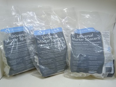 3 Pack Mortar Spacers for 4'' Glass Block installation - Bag of 24 New Universal 
