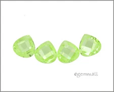 6 CZ Cubic Zirconia Flat Pear Briolette Beads 8x8mm Apple Green #64606
