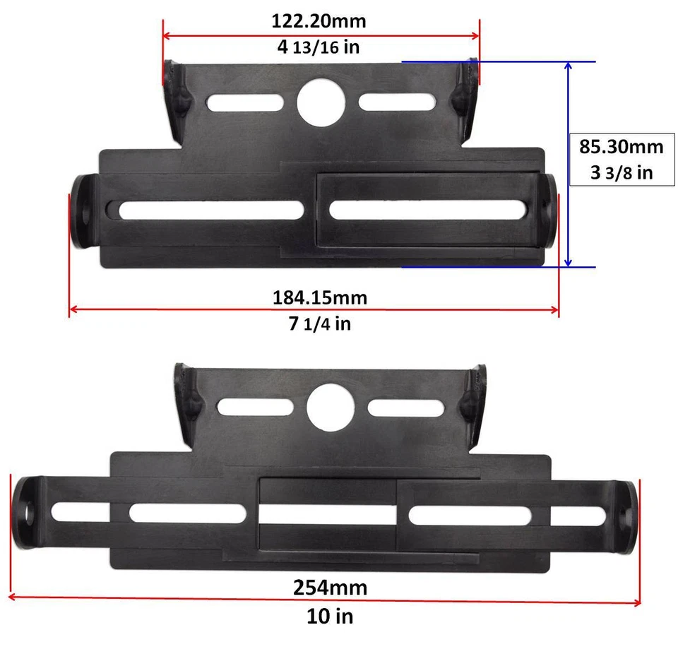 车牌支架黑色通用摩托车调节挡泥板消除器背面 — 第 2/4 张图片