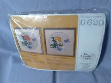 Needlepoint kit Pink Rose Creative Circle sealed new 0620 for pillow or picture