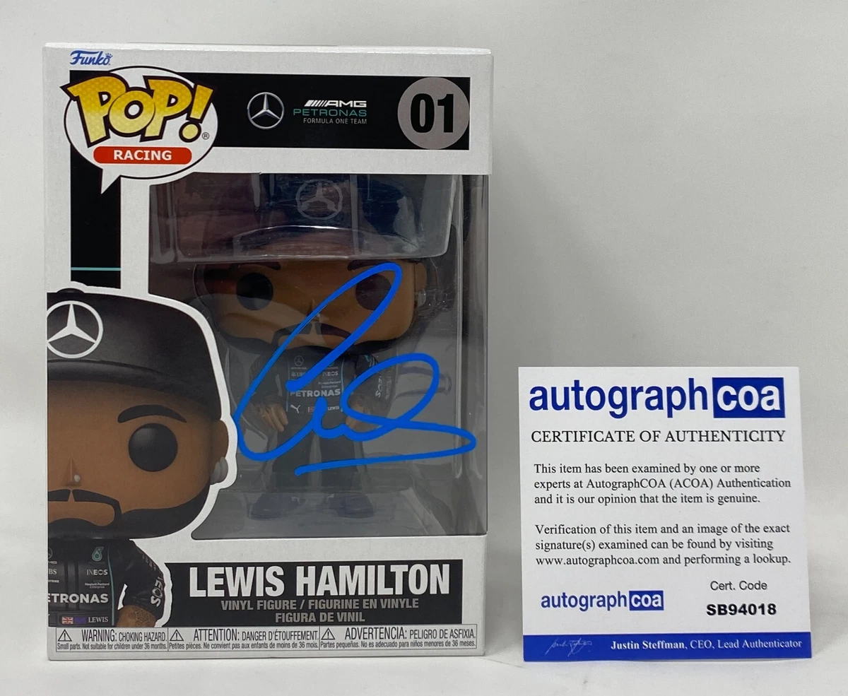 Lewis Hamilton Signed Autograph Funko Pop Racing Formula 1 One F1 #01 ACOA  COA