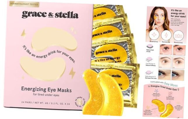 Under Eye Mask - Christmas Gifts for Women, Christmas Gifts Gold (24 Pairs)-image